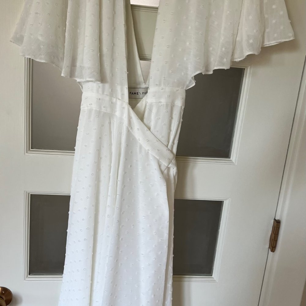 White Swiss Dot Wrap Dress - image 3